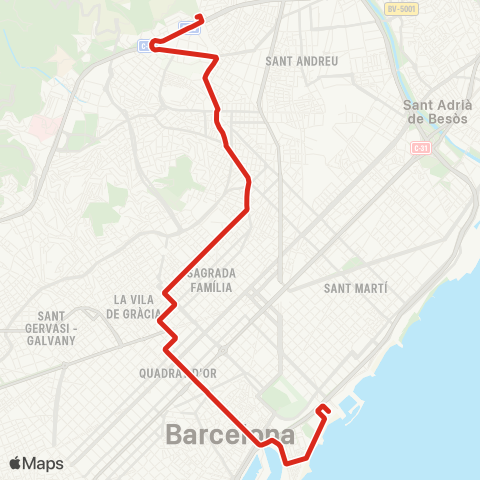 TMB Pg. Marítim / Canyelles map