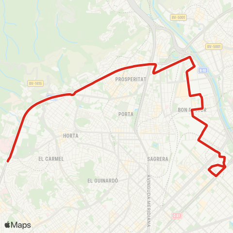 TMB Besòs Verneda / Vall d'Hebron map