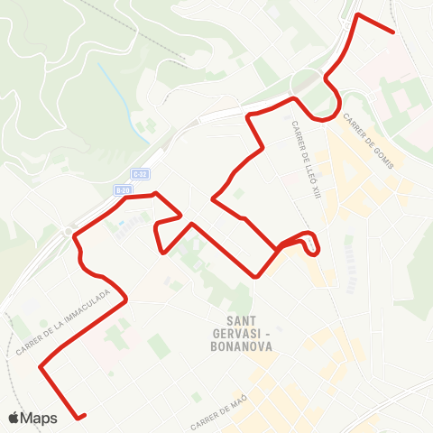 TMB Bonanova Alta map