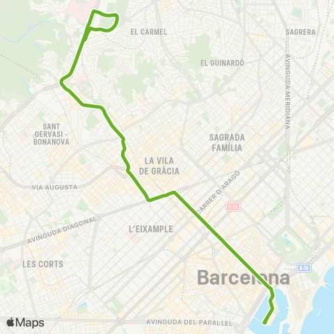 TMB Port Vell / Vall d'Hebron map