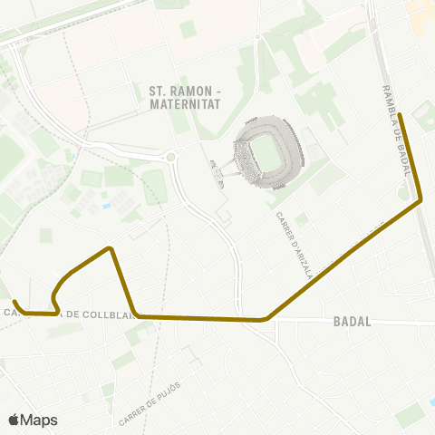 TMB Servei Bus Les Corts map