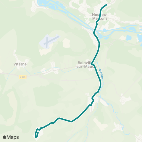 T'MM Ligne D scolaire - Marthemont - Neuves-Maisons map
