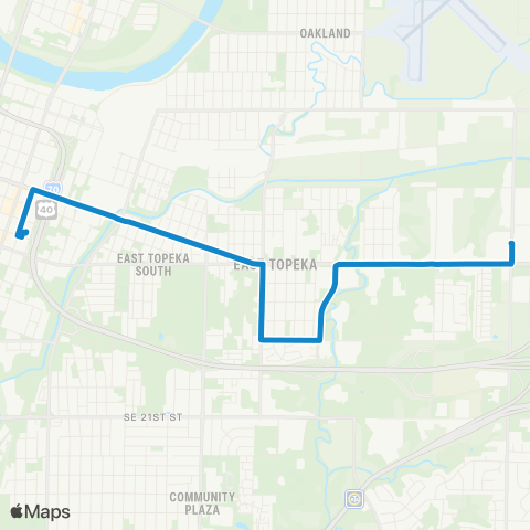Topeka Metro East 6th map