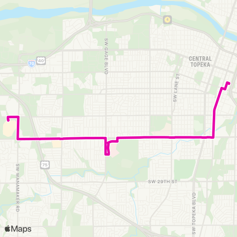 Topeka Metro West 21st map