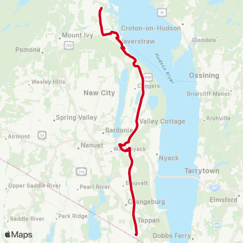 Transport of Rockland Stony Point - Tappan map
