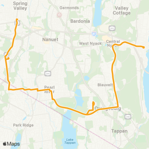 Transport of Rockland Spring Valley - Nyack map