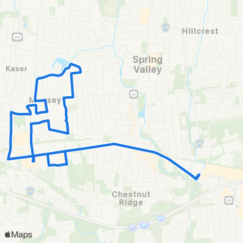 Transport of Rockland Shopper's Haven to Atrium Plaza map