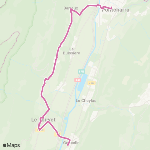 M Réso Pontcharra Lycée / Goncelin Gare map