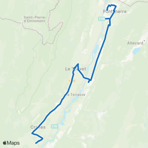 M Réso Bernin Cloyères / Pontcharra Gare map