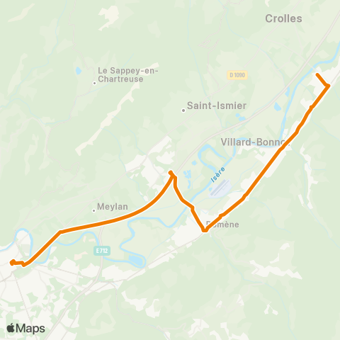 M Réso Grenoble Verdun - Préf. / Villard-Bonnot Brignoud Gare map