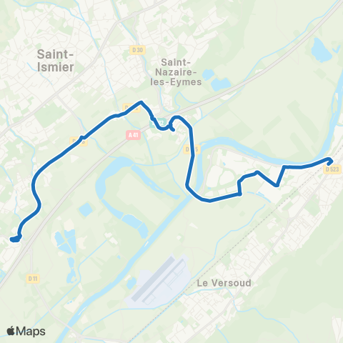 M Réso Montbonnot Pré de l'Eau / Villard-Bonnot Lancey Gare map