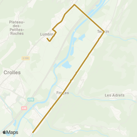 Tougo - Lignes scolaires Villard-Bonnot, Froges, la Pierre / Lumbin ESAT Grésivaudan map