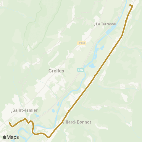 Tougo - Lignes scolaires Goncelin, Tencin, la Pierre, le Champ-Prés-Froges, Froges, Villard-Bonnot, le Versoud / St-Ismier Lycée Horticole map