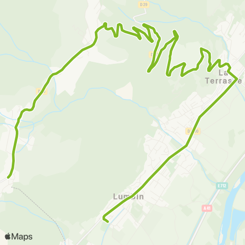 M Réso Lumbin Longs Prés / Plateau-des-Petites-Roches les Gaudes Funiculaire map