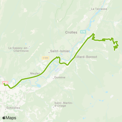 M Réso Grenoble Gare rout. / les 7 Laux Prapoutel Patte d'Oie map