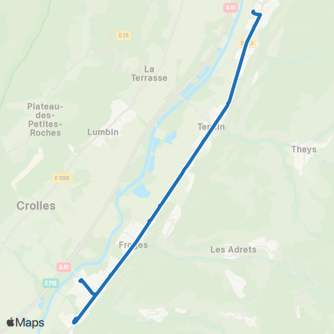 M Réso Villard Bonnot Lycée Marie Reynoard - Brignoud Gare / Goncelin Gare map