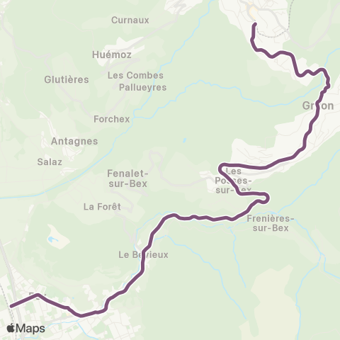 Transports Publics du Chablais Villars-Sur-Ollon - Col-De-Bretaye map