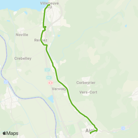Transports Publics du Chablais Aigle, Gare - Villeneuve Vd, Gare map