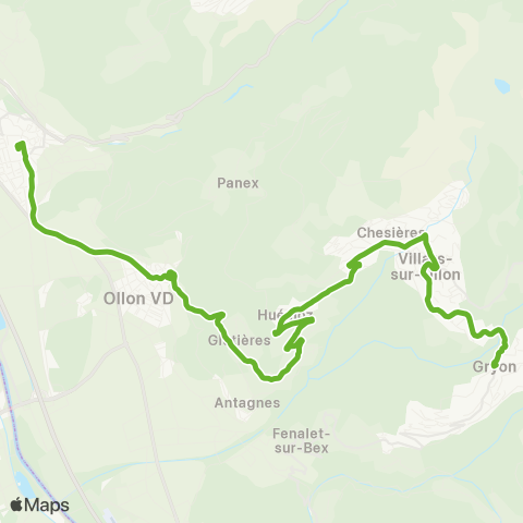 Transports Publics du Chablais Aigle, Gare - Villars-Sur-Ollon, Gare map