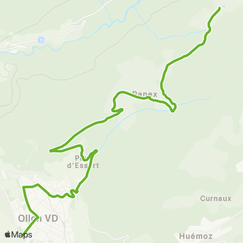 Transports Publics du Chablais Ollon Vd, Gare - Panex, Village map