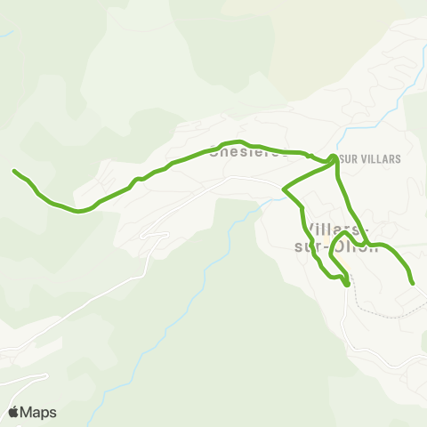 Transports Publics du Chablais Villars-Sur-Ollon, Tennis - Chesières, Les Ecovets map
