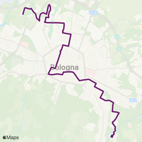 Tper BO ITC Luxemburg / Bertalia / Arcoveggio Giardini - Rotonda Corelli / Ponticella map