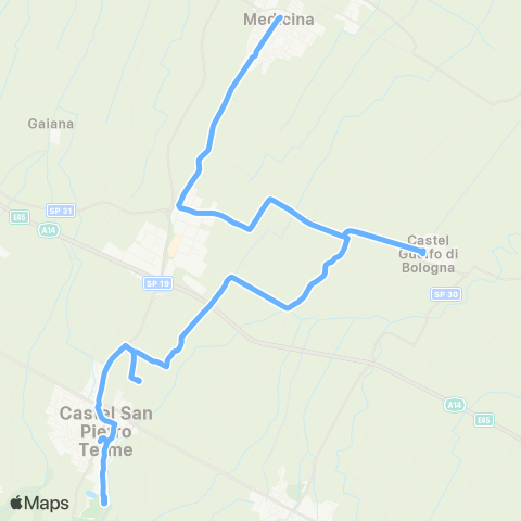 Tper BO Medicina - Castel Guelfo - Castel San Pietro Terme map