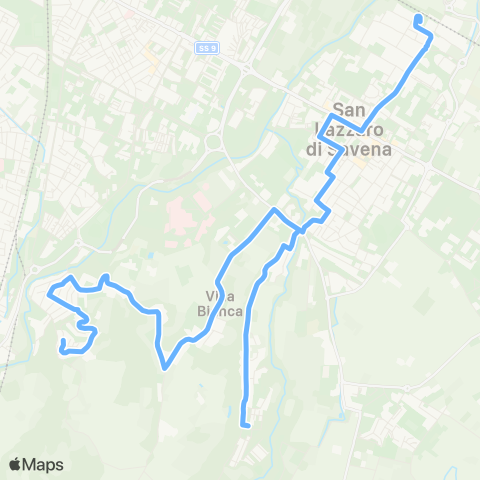 Tper BO Ponticella - Croara - Villaggio Martino / Ospedale Bellaria - San Lazzaro di Savena map