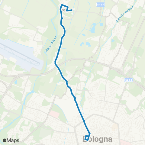 Tper BO Piazza San Francesco - Zanardi - Noce - (Trebbo di Reno) map