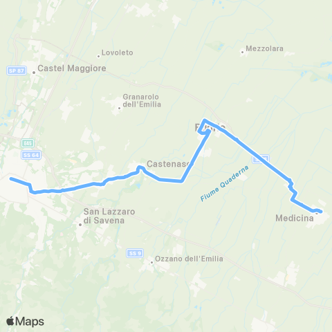 Tper BO Bologna - Castenaso - Budrio - Medicina - (Castel Guelfo) map