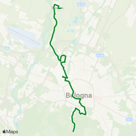 Tper BO Roncrio - San Mamolo - Piazza Malpighi - Parcheggio Tanari - (Noce) map