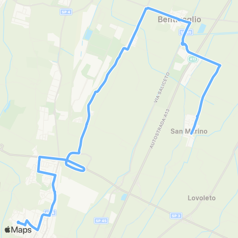 Tper BO San Marino di Bentivoglio - Bentivoglio - Funo - Castel Maggiore map