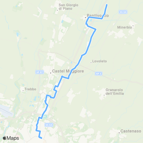 Tper BO Bologna - Z.I. Saliceto - Sabbiuno - Bentivoglio - Saletto map