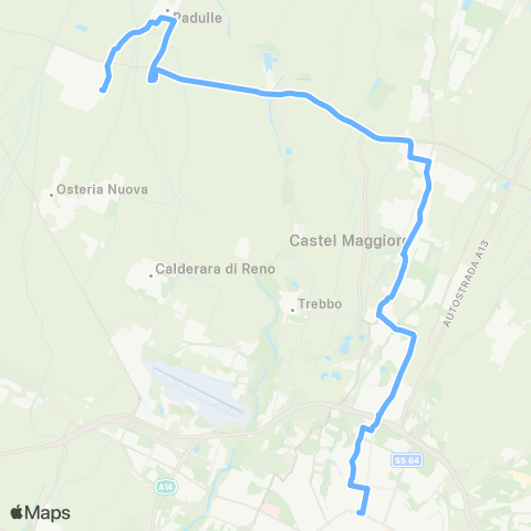 Tper BO Sala Bolognese - Padulle - Funo - Castel Maggiore - Bologna map