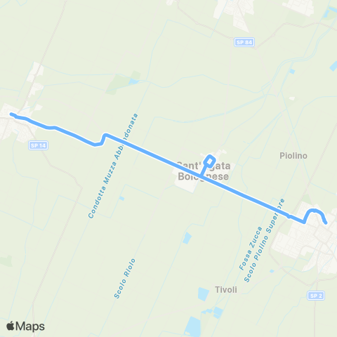 Tper BO Prontobus San Giovanni in Persiceto - Sant'Agata Bolognese - Nonantola map