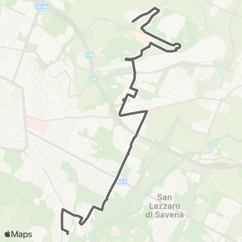 Tper BO Facolta di Agraria - Pilastro - Due Madonne - Foscherara - San Ruffillo Stazione map