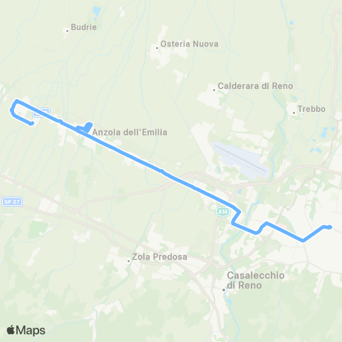 Tper BO Bologna - Anzola dell'Emilia (Stazione) - Philip Morris map
