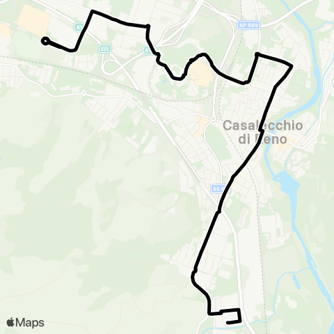 Tper BO Casalecchio De Curtis Palasport - Z.I. Lavoro - Meridiana - Casalecchio Marconi - Casalecchio AUSL map