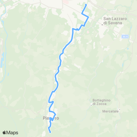 Tper BO Pianoro Vecchio - Rastignano - Foscherara - Bologna Istituto Manfredi Tanari map