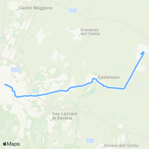 Tper BO Sostitutivo FBP Bologna - Roveri - Budrio map