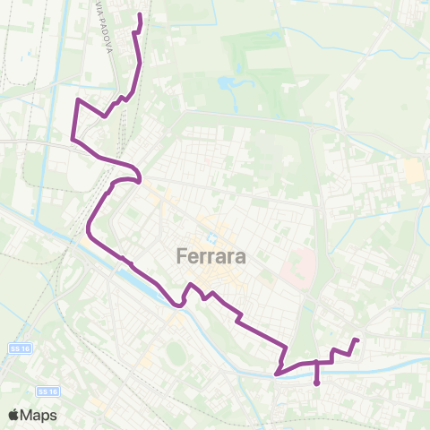 Tper FE Linea 2 Stazione FS-V.Olanda map