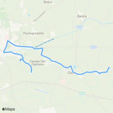 Tper FE Quartesana Codrea Cona A.D'Este Giardini Ina Aguscello map