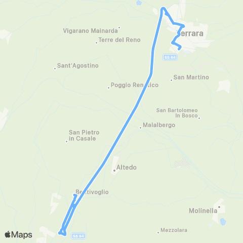 Tper FE Ferrara-Zona Industriale Bentivoglio map