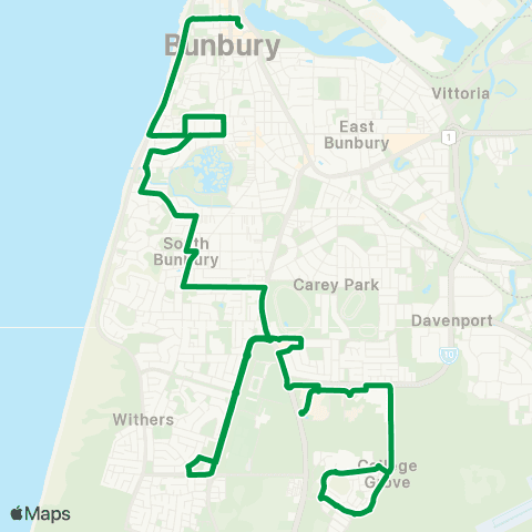 TransBunbury Bunbury - Healt Campus map