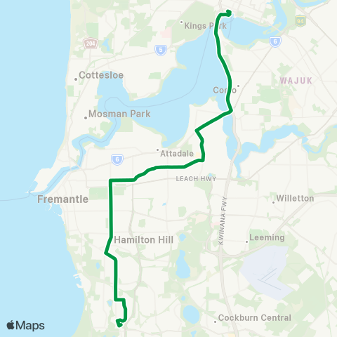 Transperth Elizabeth Quay - Munster map