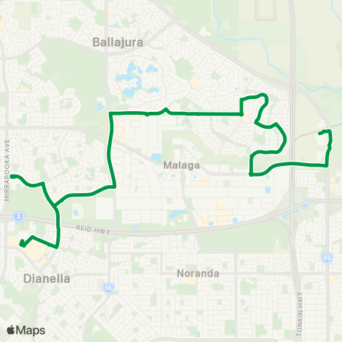 Transperth Perth - East Ballajura map