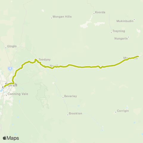 Transwa MerredinLink map
