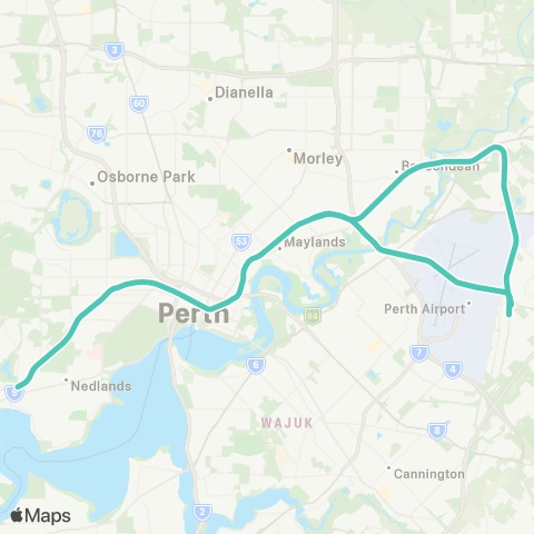 Transperth Airport map