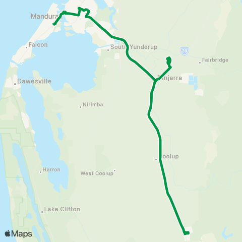 Mandurah Bus Charter  map