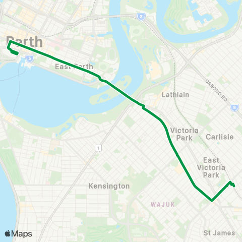 Transperth Elizabeth Qy - Wilson map